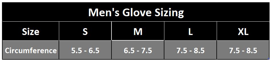 Mens Glove Size Chart