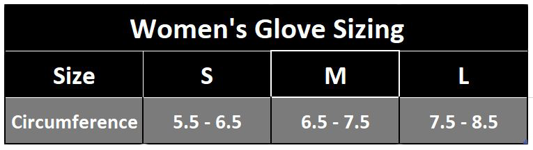 Womens Glove Size Chart