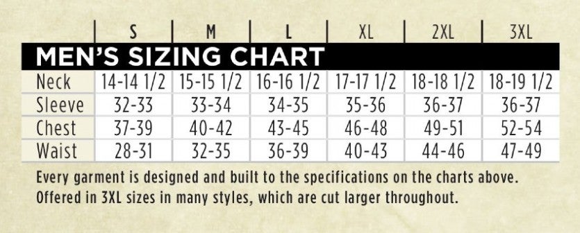 Browning Pants Size Chart