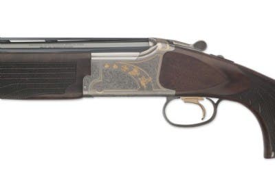 Sculpted-roll engraving on Citori shotgun receiver.