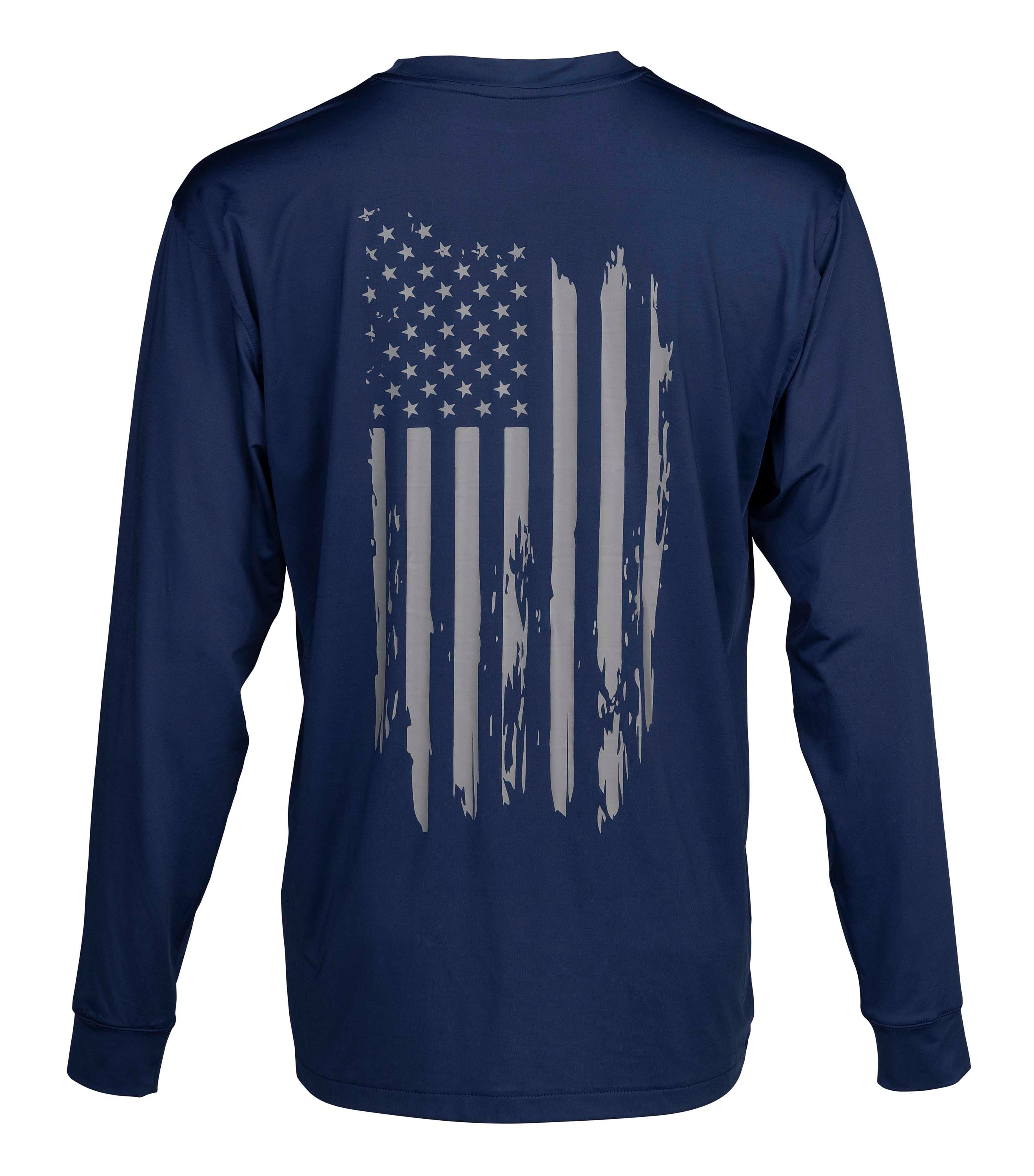 Graphic Long Sleeve Sun Shirt – Navy Flag - Browning
