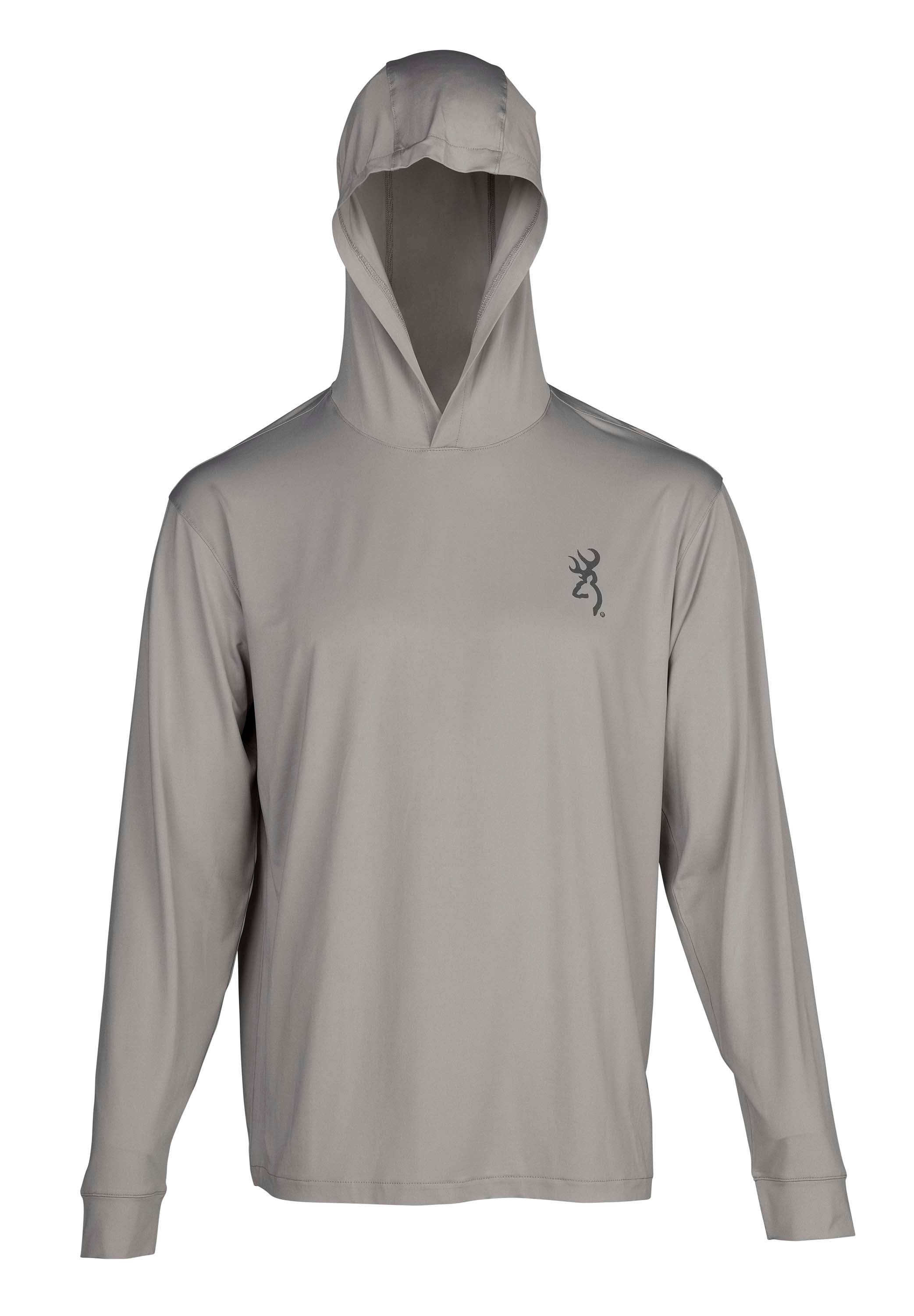 Hooded Graphic Long Sleeve Sun Shirt – Light Gray - Browning