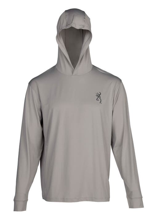Hooded Graphic Long Sleeve Sun Shirt – Light Gray