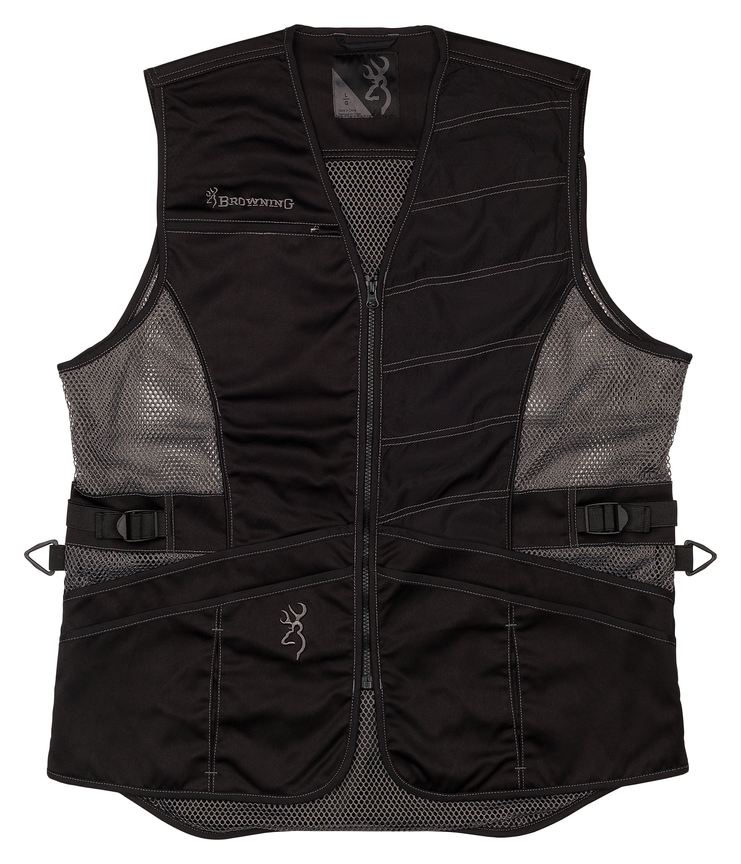 Ace Shooting Vest, Left Hand – Black/Black - Browning