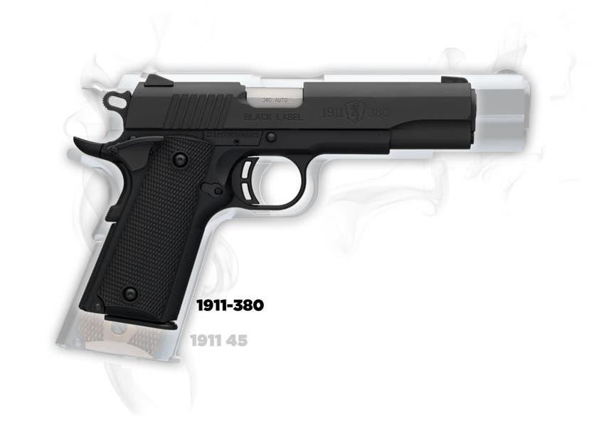 1911-380 vs 1911 45 Pistol size comparison