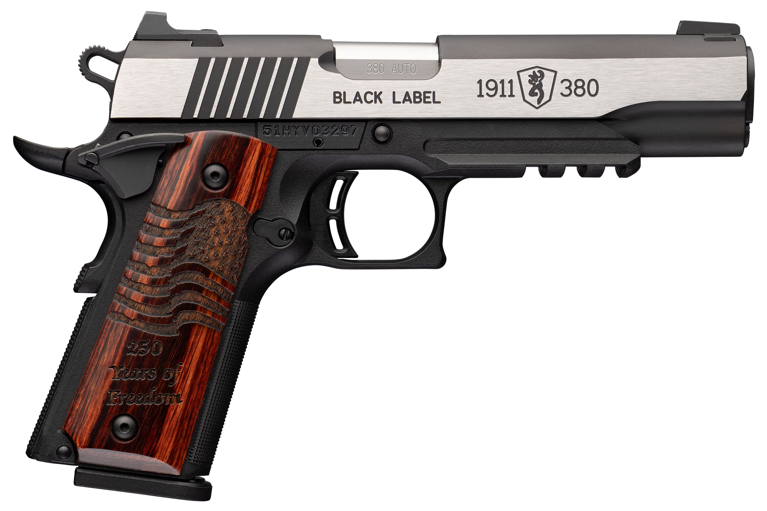 Browning 1911-380 Black Label Medallion 250 with Rail Full Size – gyári modellkép
