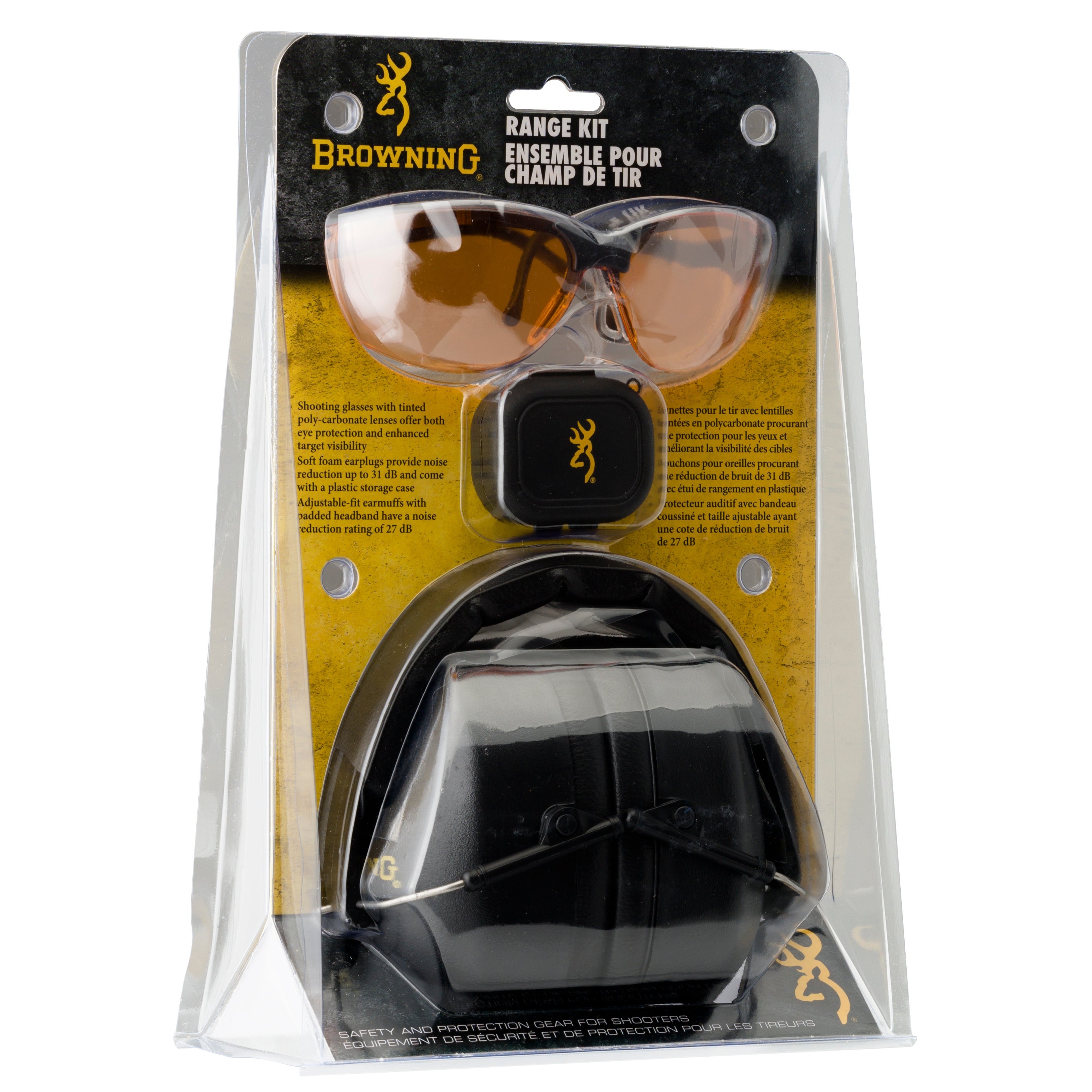 Ear Plugs & Clear Safety Shooting Glasses GLOCK Range Kit Adjustable Earmuffs 