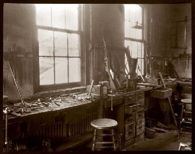 John M Browning's original workbench in Ogden, Utah