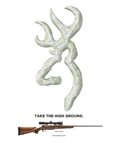 Take the high ground, AB3 Hunter,  Buckmark print ad