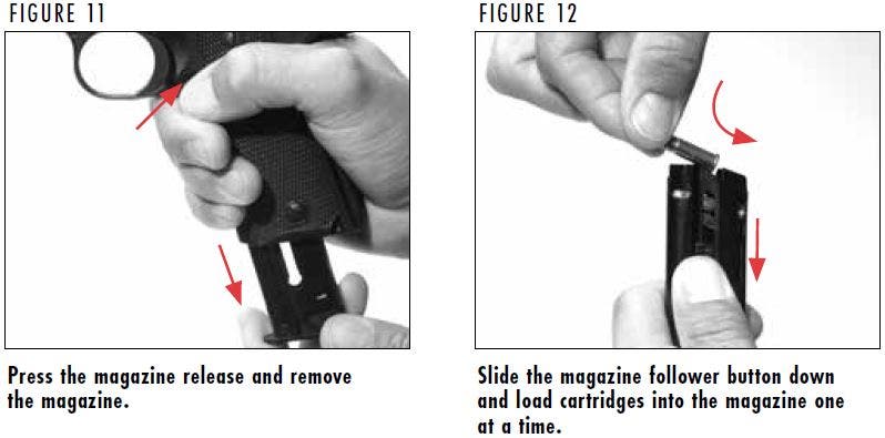 Removing and Loading the Magazine Figure 11 and 12