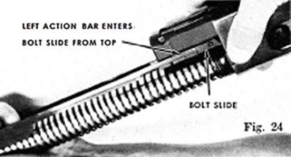 Left action bar enters bolt slide from top