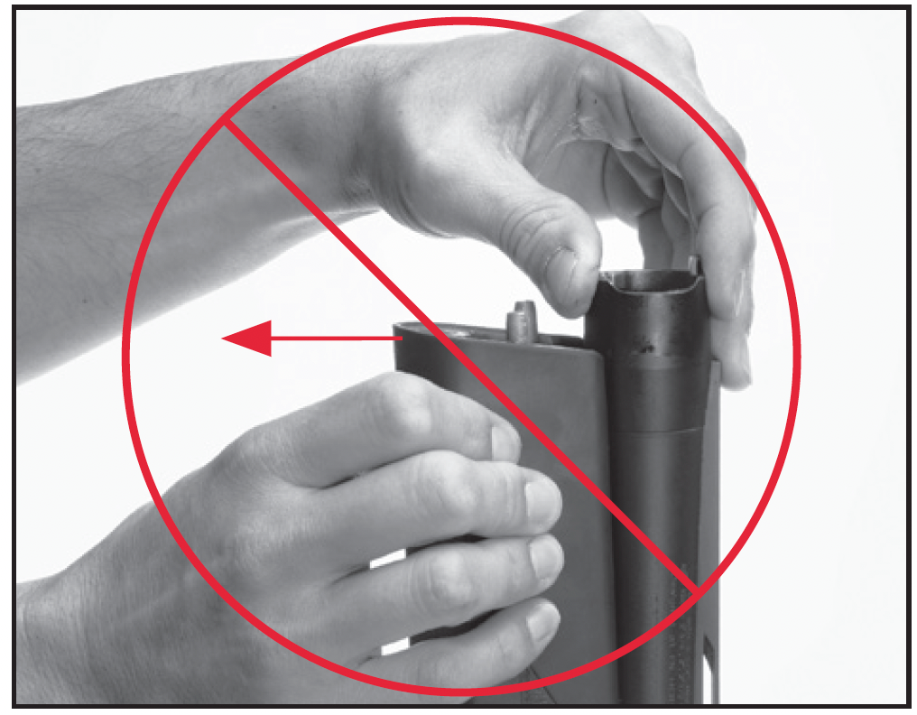 Do not remove the forearm using this method. You may damage the forearm.
