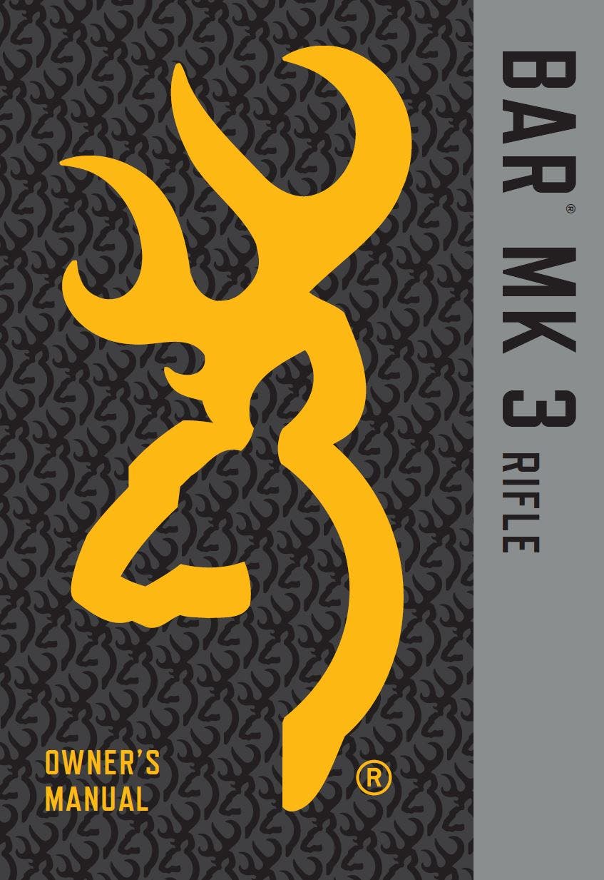 BAR MK 3 Rifle Owner's Manual Cover