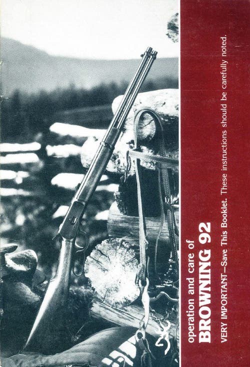 Browning 92 Owner's Manual Cover Picture