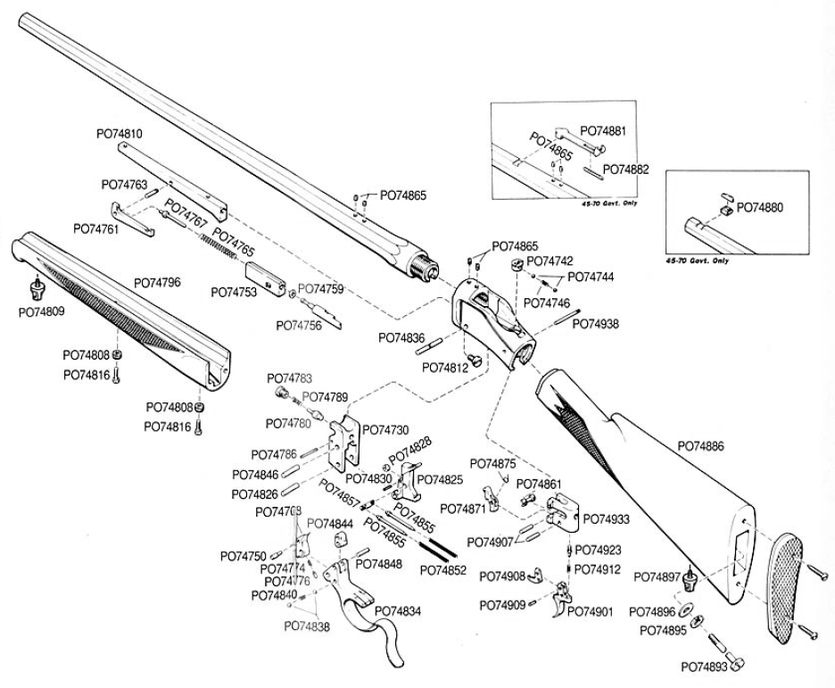 Browning Model 1885 High Wall Schematic