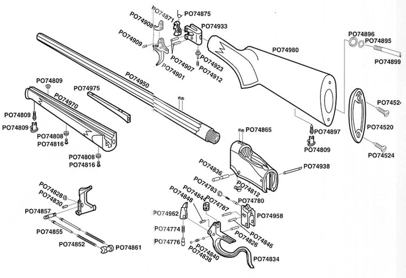 Browning Model 1885 Low Wall Schematic