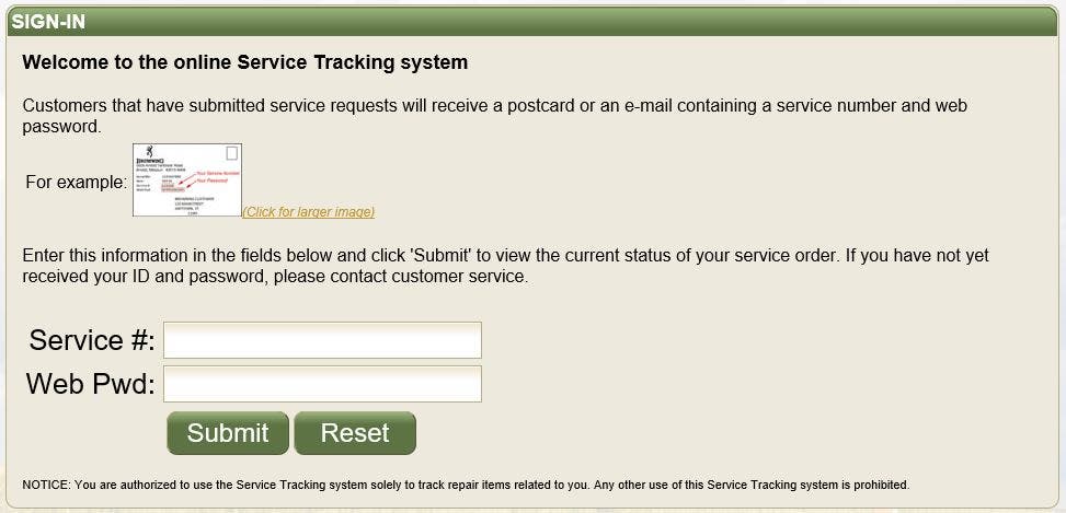 Service Tracking