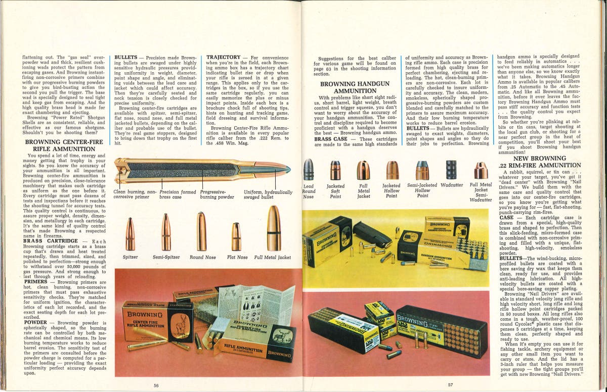 1974 Browning Catalog showning browning ammo.